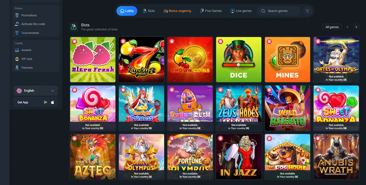 Fixa casino слоты